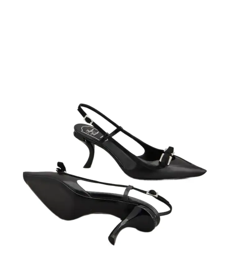 Virgule Slingback Pumps In Leather