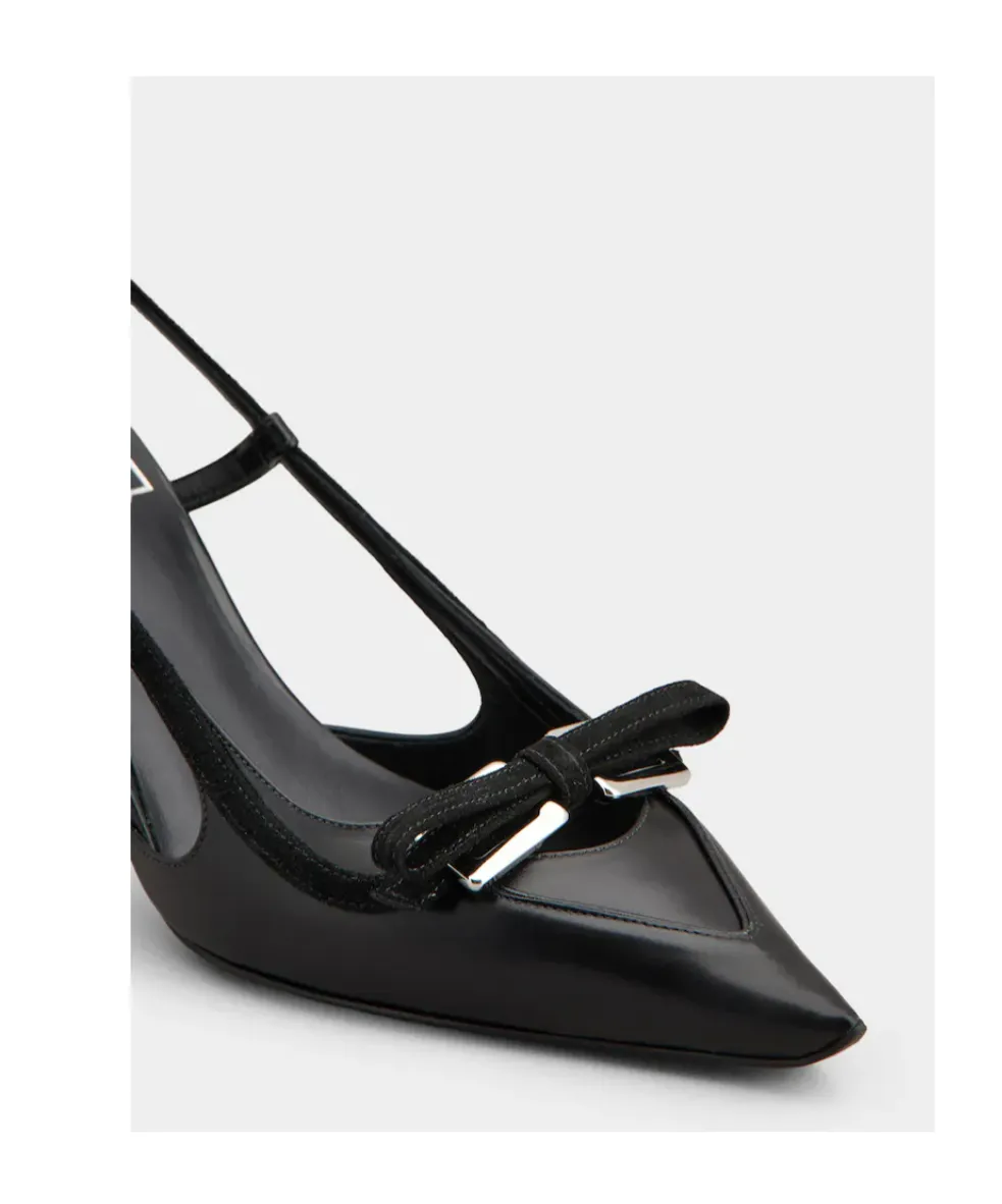 Virgule Slingback Pumps In Leather