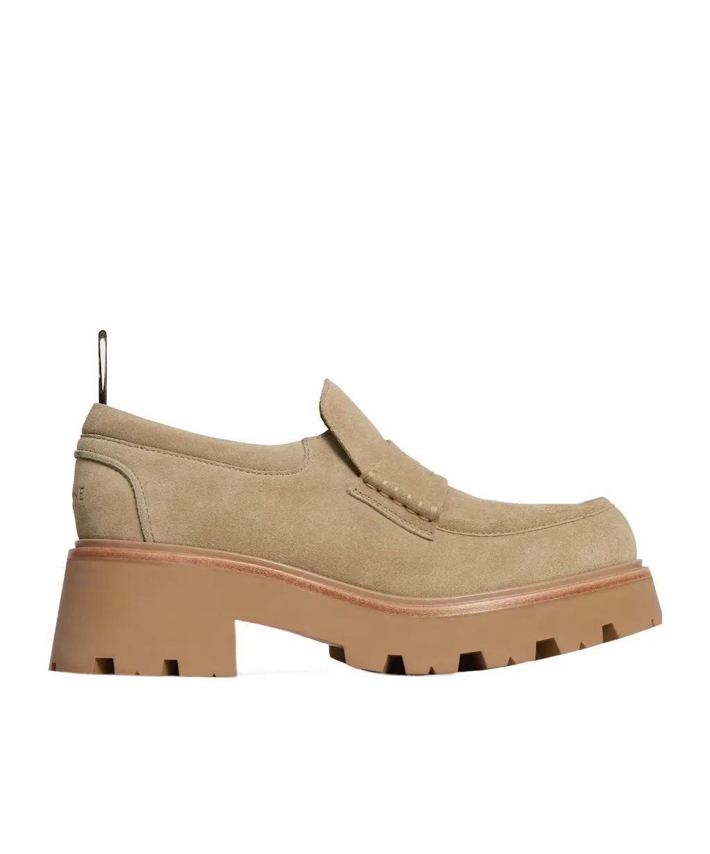 Celine Triomphe Loafers In Suede Calfskin