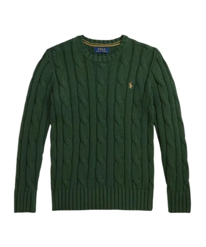 Cable-Knit Crew-Neck Sweater