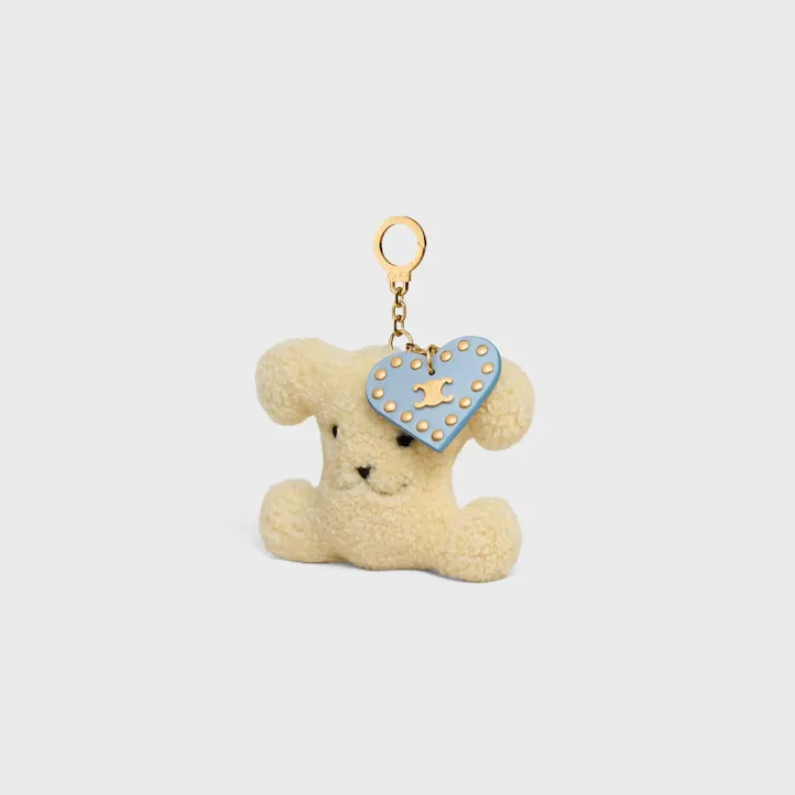 Triomphe Pom-Pom Charm In Shearling And Calfskin