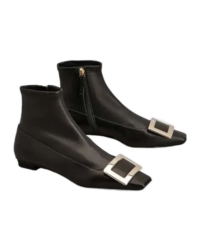 Belle Vivier Booties In Leather