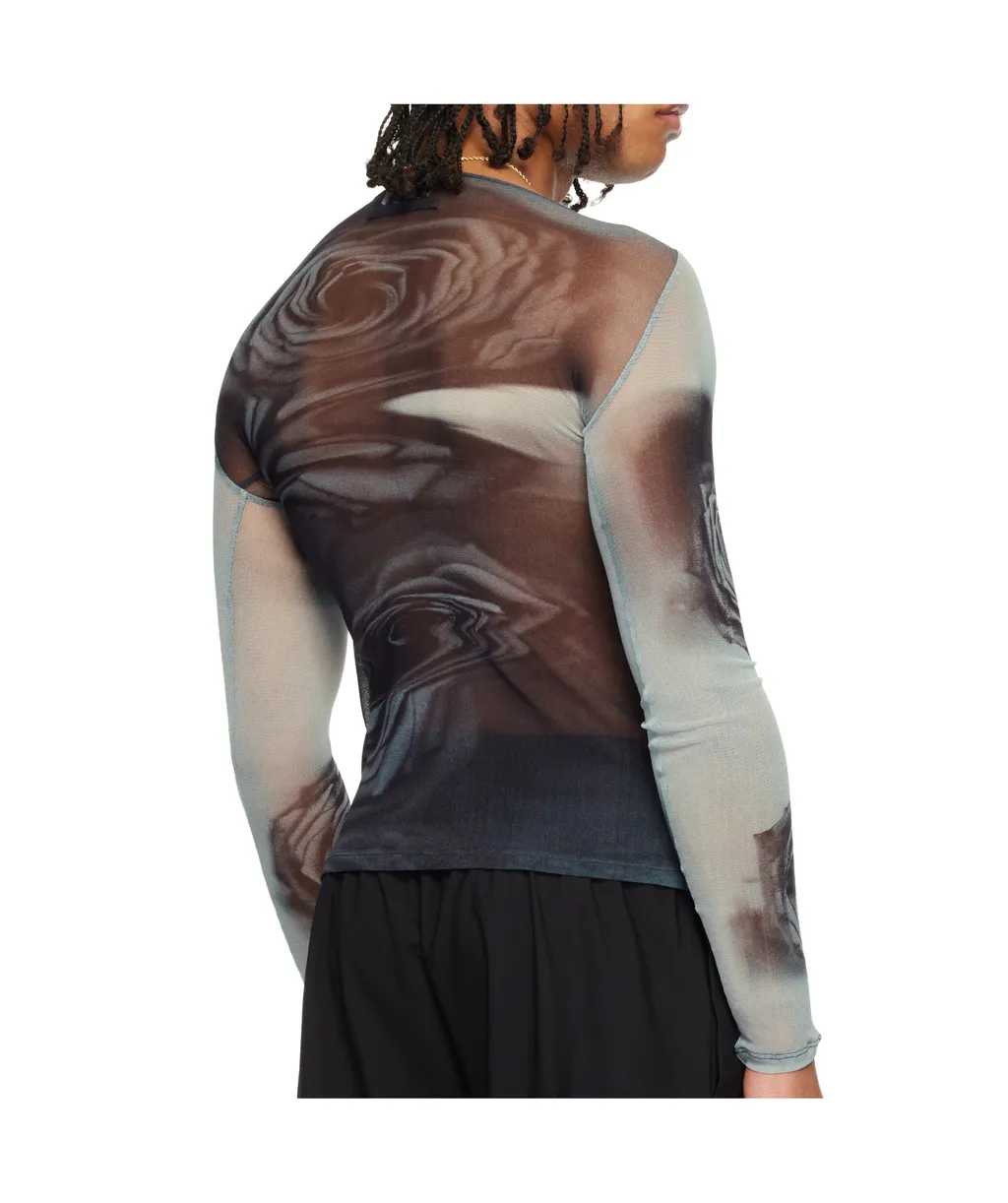 The Gray Blurry Roses' Top