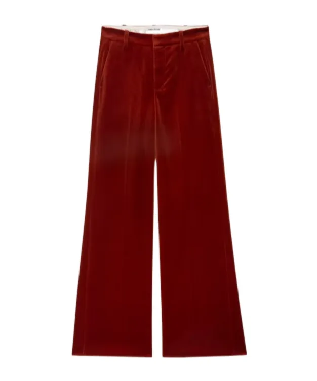 Wide-Leg Velvet Trousers