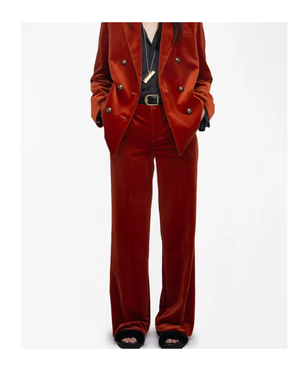 Wide-Leg Velvet Trousers