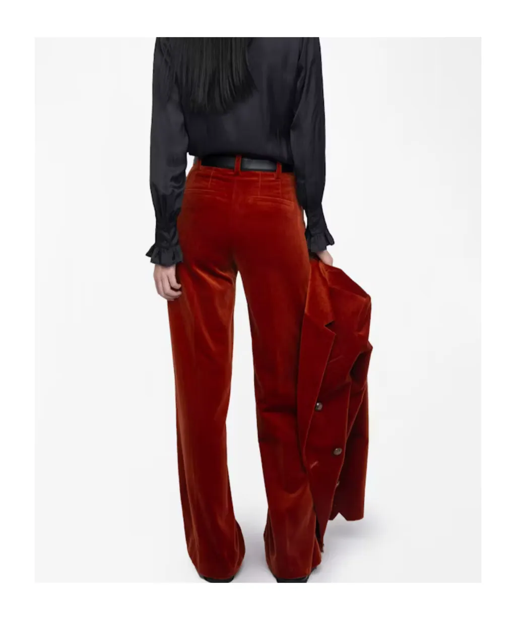 Wide-Leg Velvet Trousers