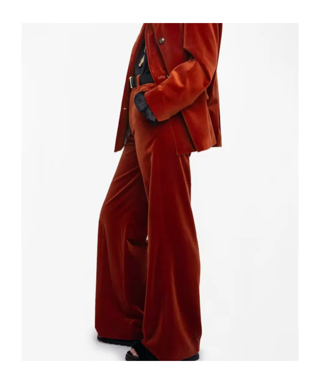 Wide-Leg Velvet Trousers