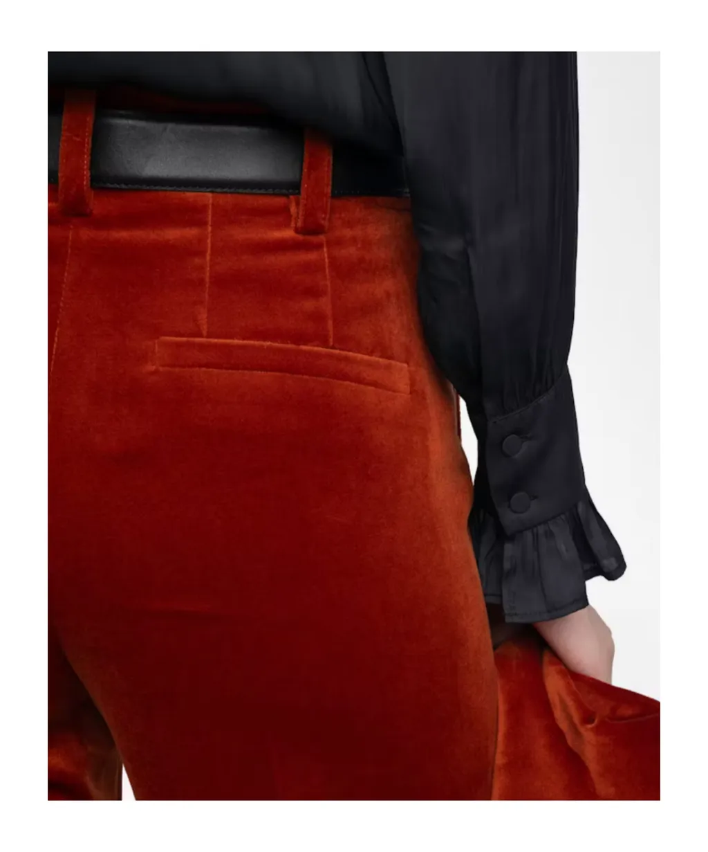 Wide-Leg Velvet Trousers