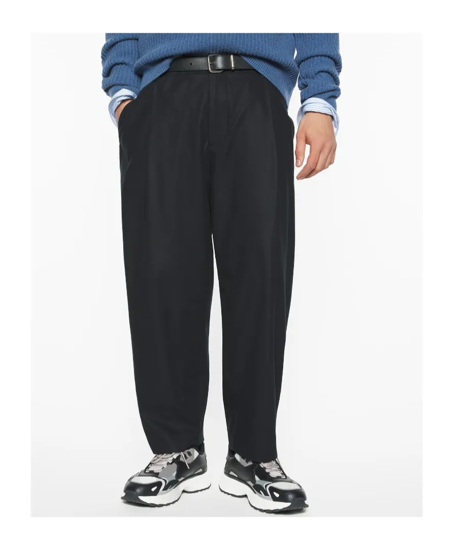 Pleated-Cotton Trousers