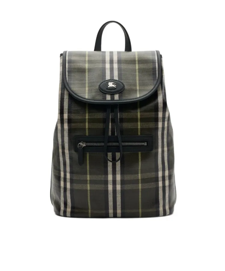 Tartan-Pattern Backpack