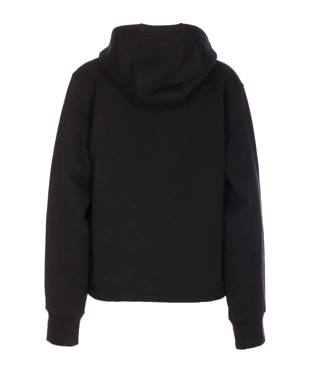 Burberry Logo Printed Zip-Up Drawstring Hoodie