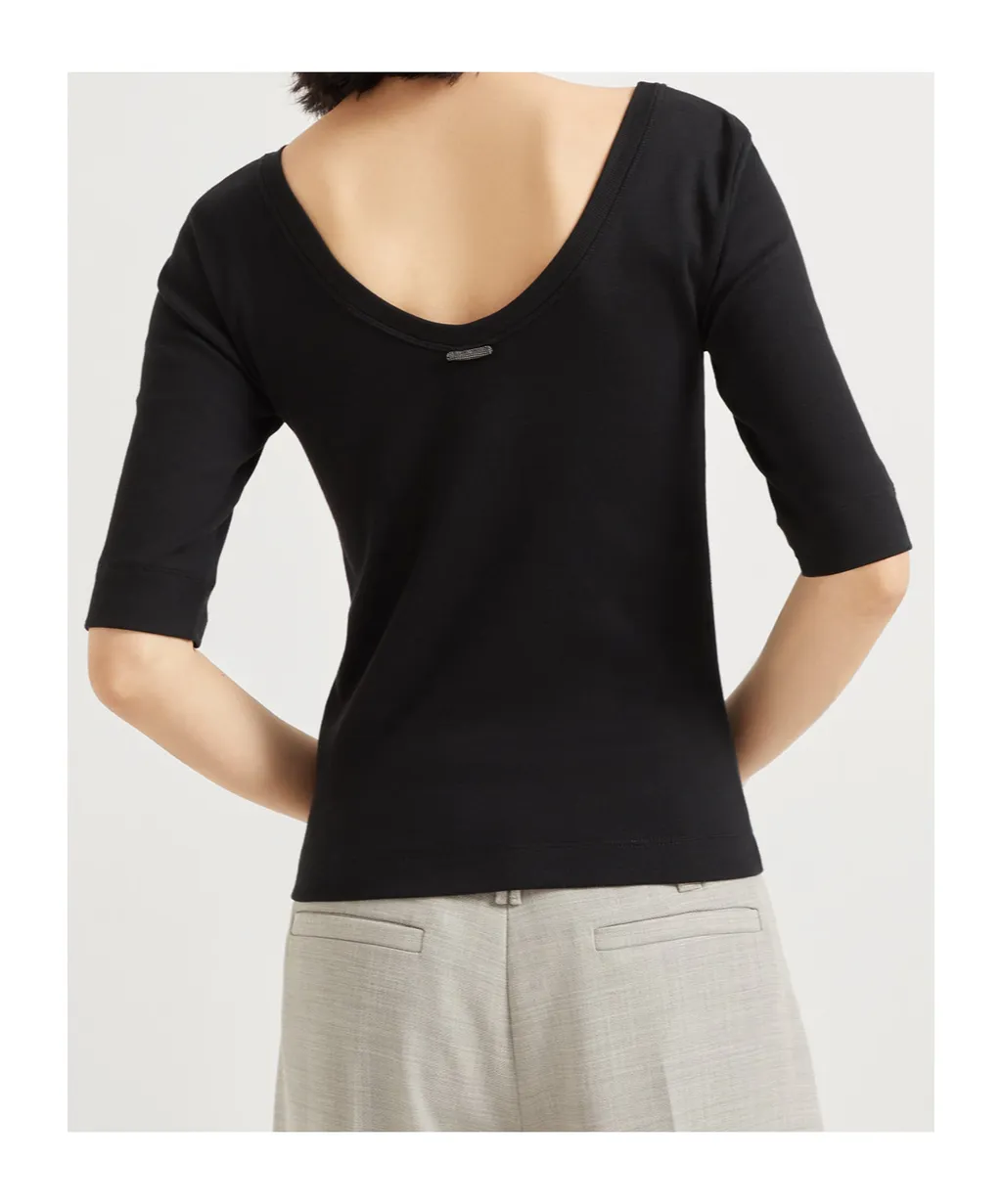 Brunello Cucinelli Scoop Neck Straight Hem T-Shirt