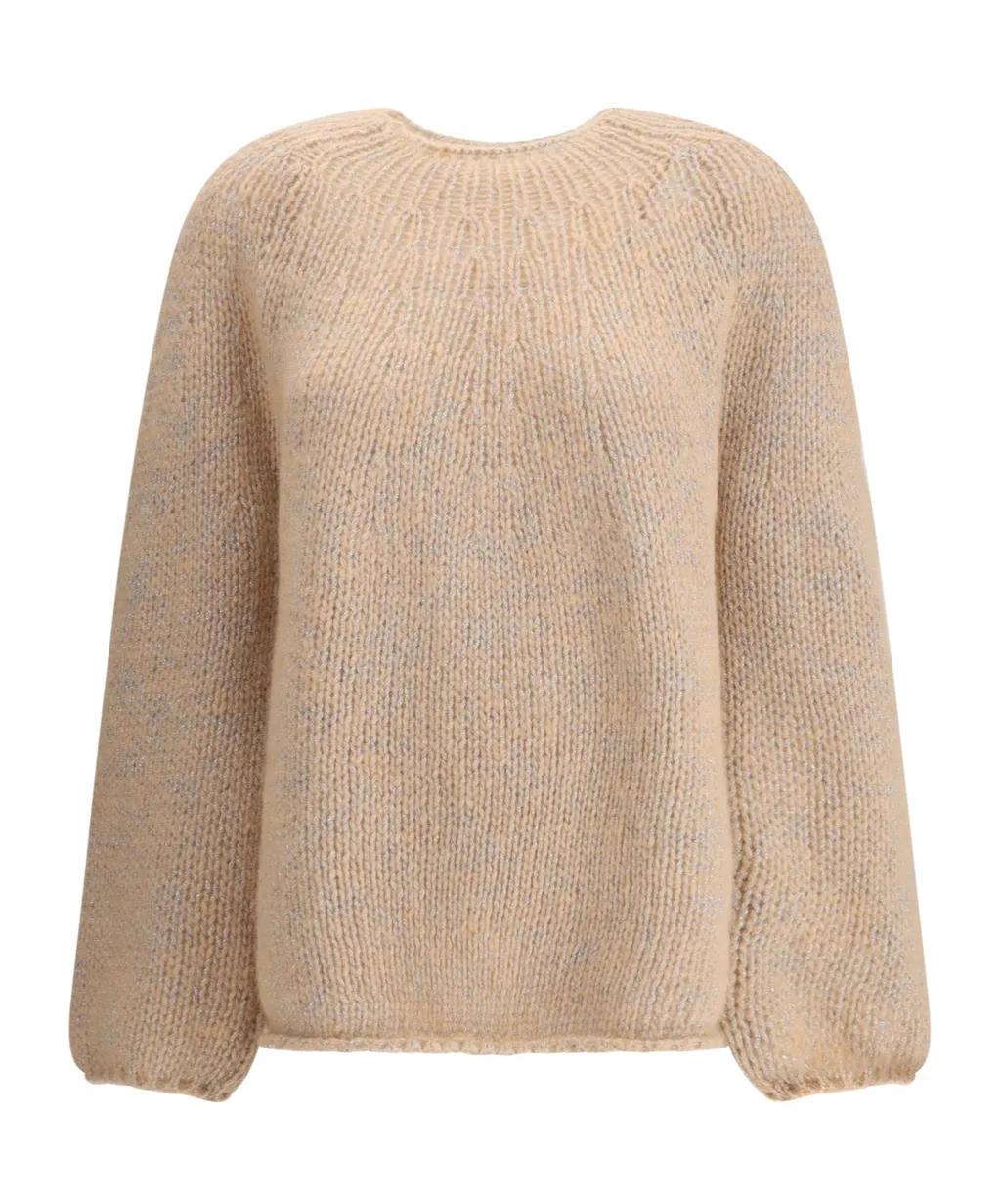 Perforated Rib-Knit Pattern Sweater