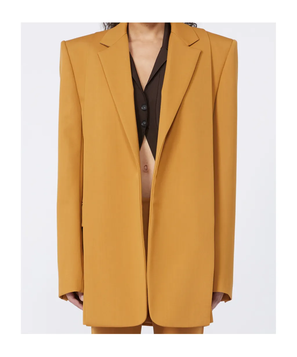 Blazer Ampio In Lana - Runway