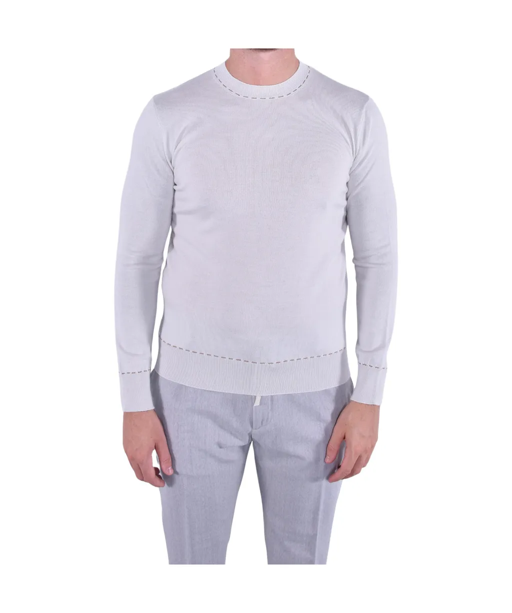 Round-Neck Long-Sleeve Knitted Sweater