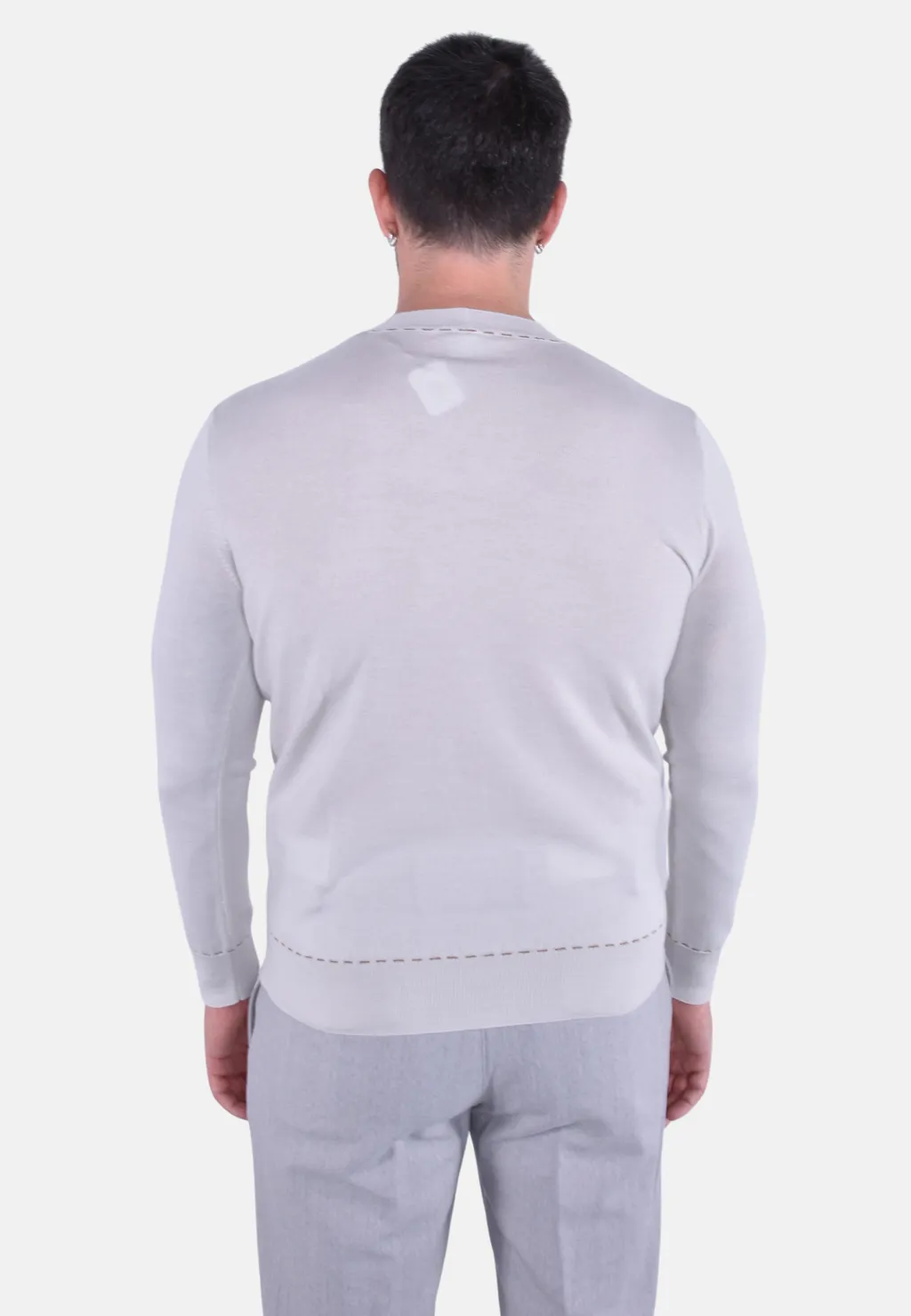 Round-Neck Long-Sleeve Knitted Sweater