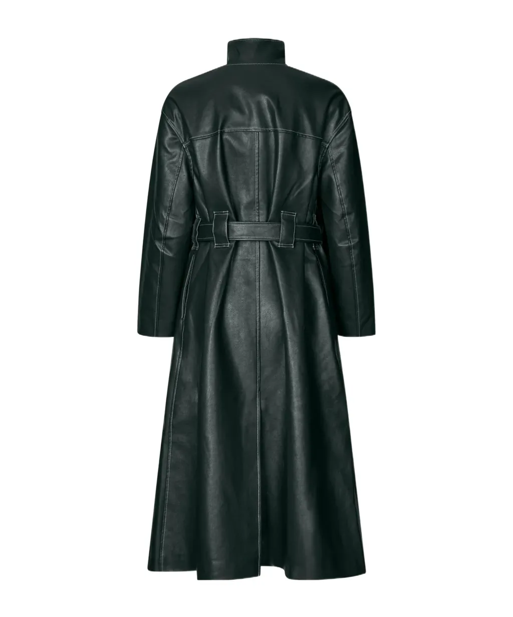 Drop Shoulder High Collar Coat