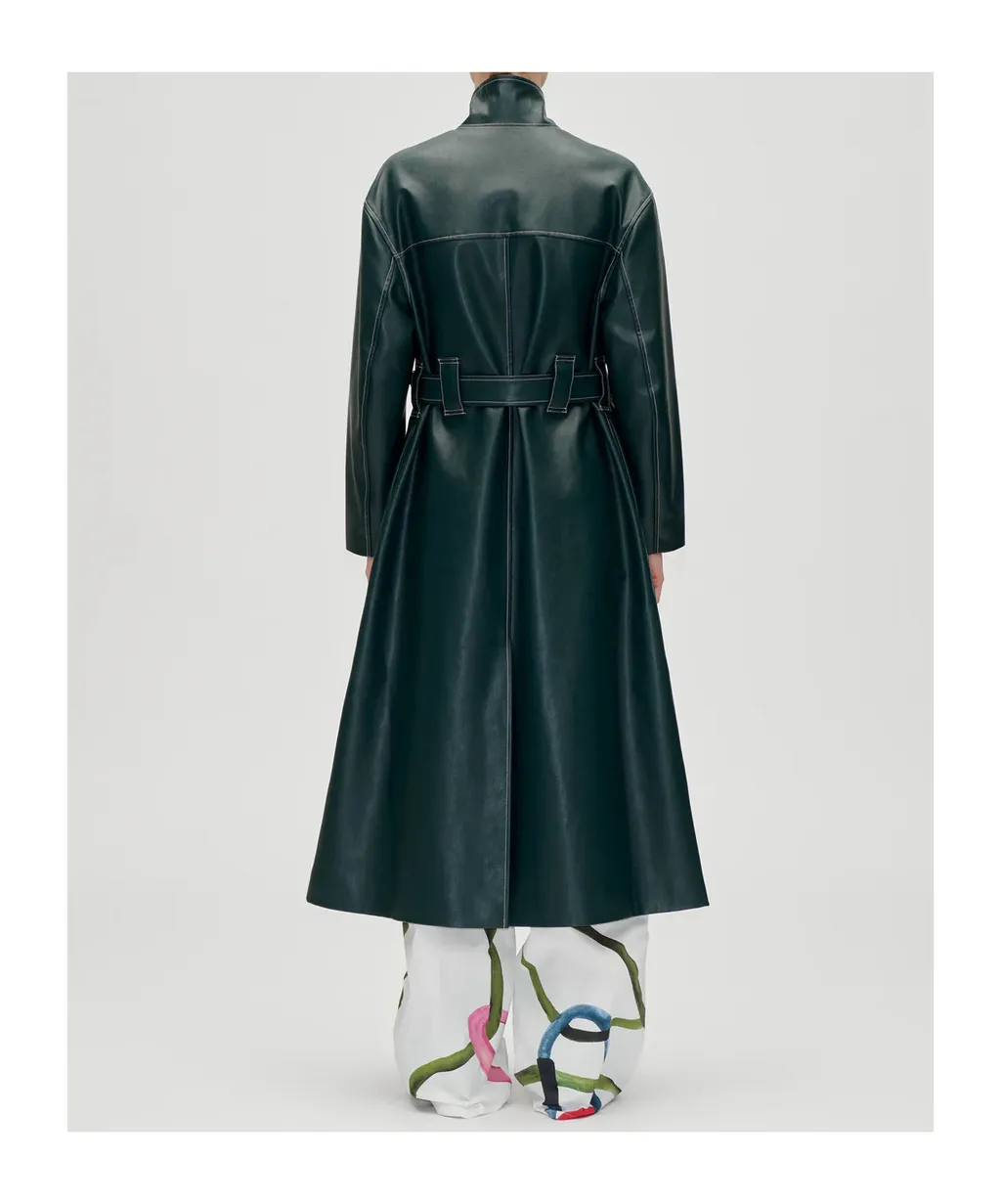 Drop Shoulder High Collar Coat