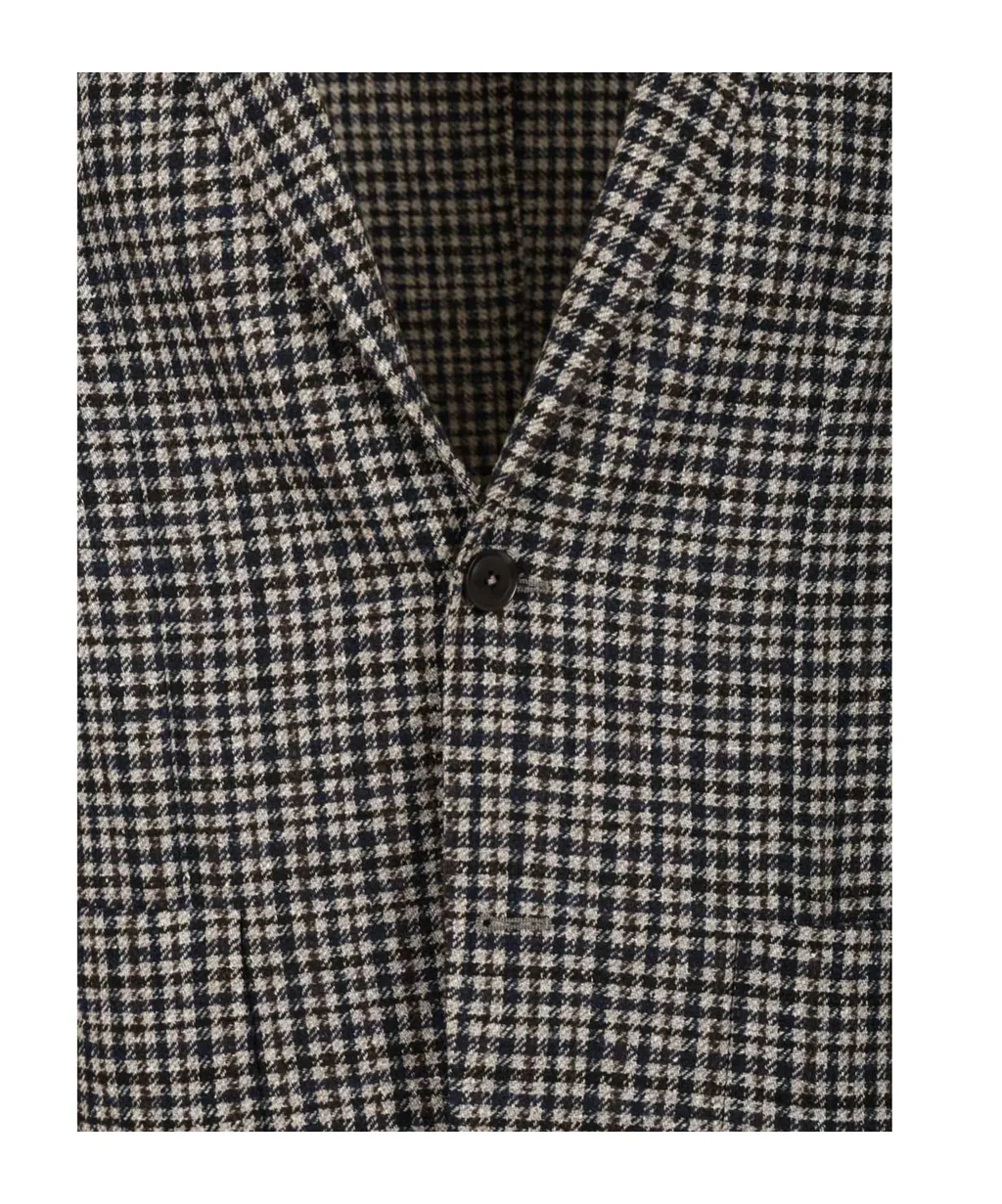 Zegna Checked V-Neck Jacket