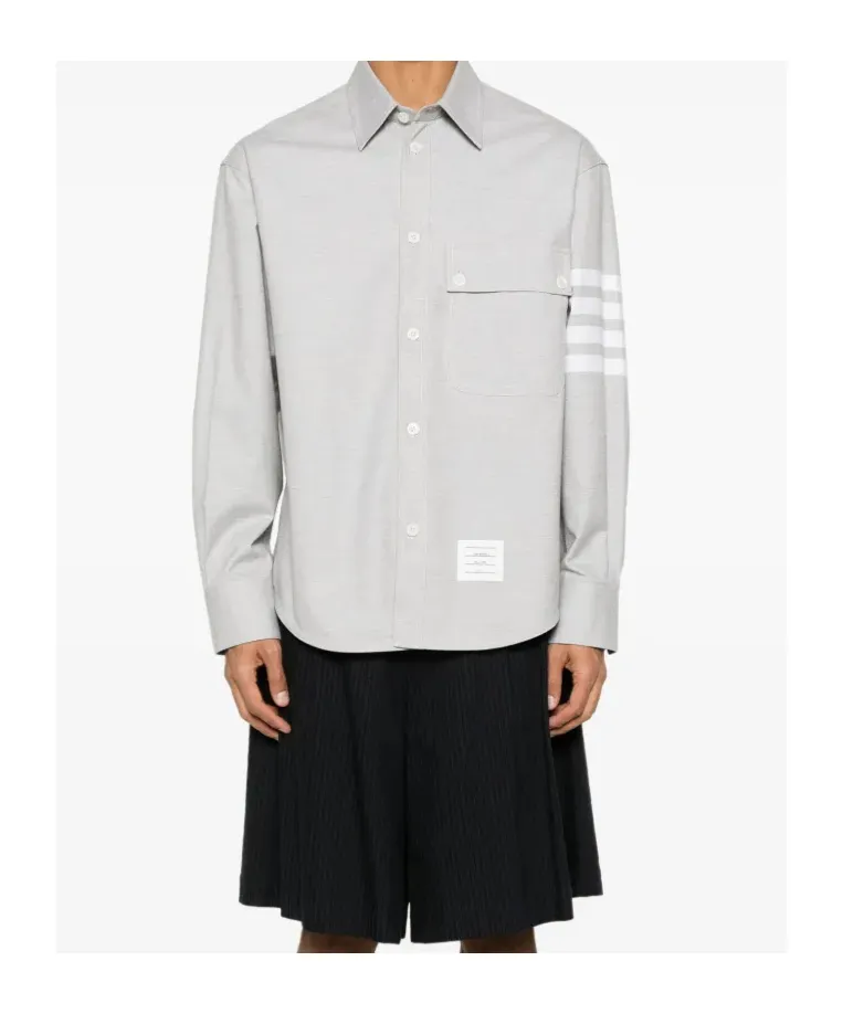 Thom Browne 4-Bar Flannel Shirt