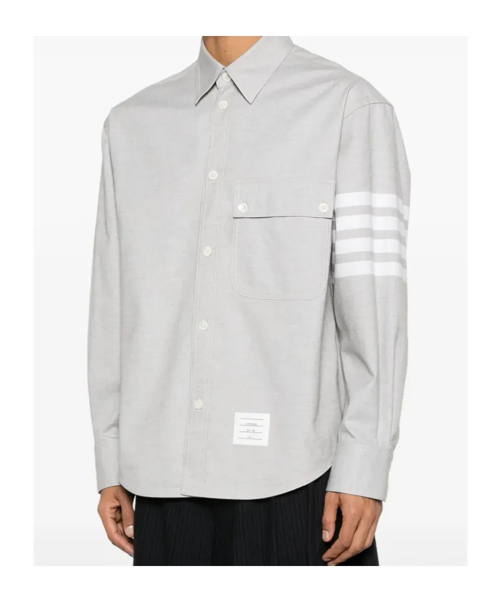 Thom Browne 4-Bar Flannel Shirt