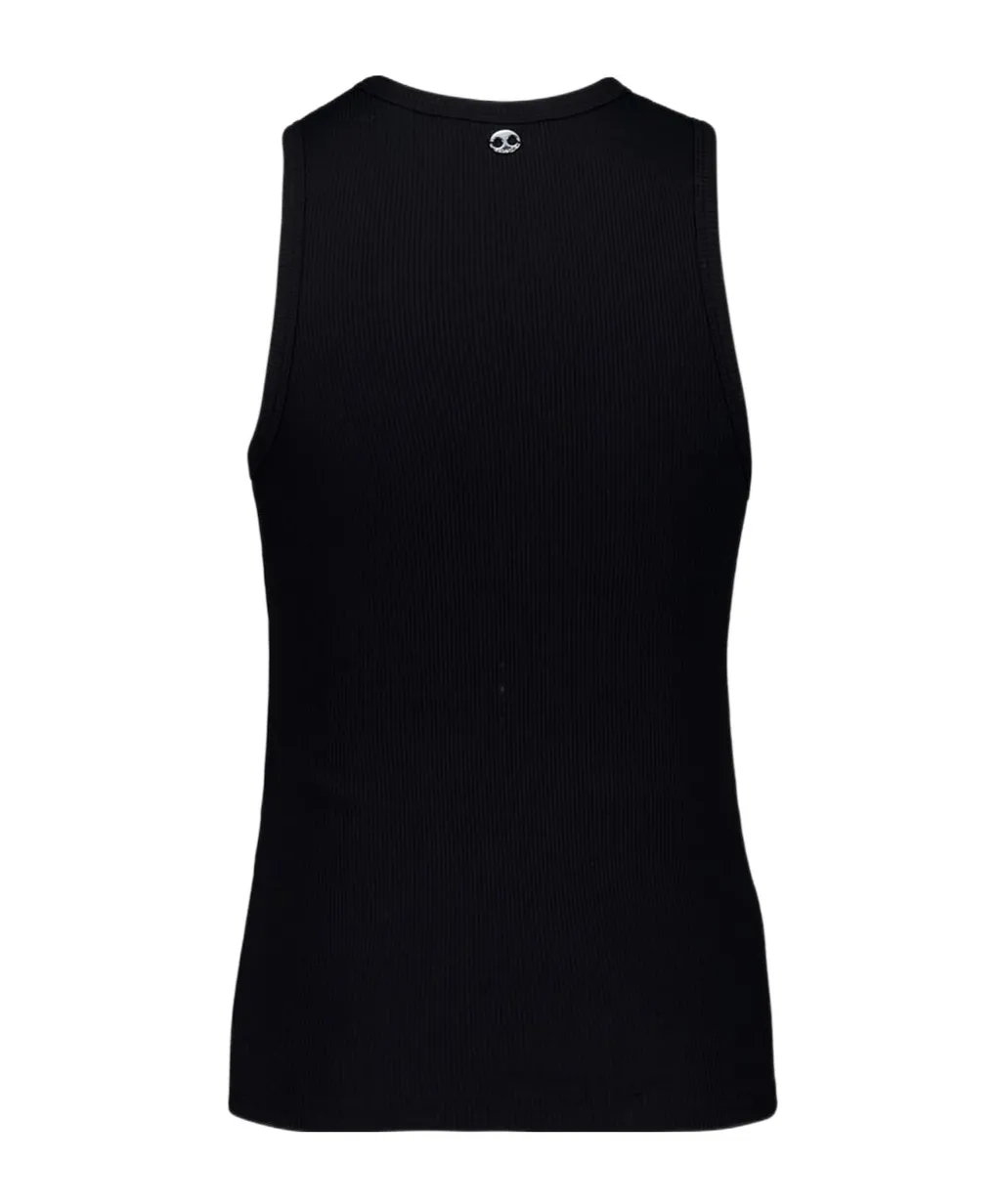Eyelet-Detail Ribbed Tank Top