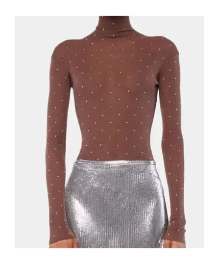 Embellished-Details Turtleneck Top