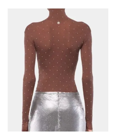 Embellished-Details Turtleneck Top