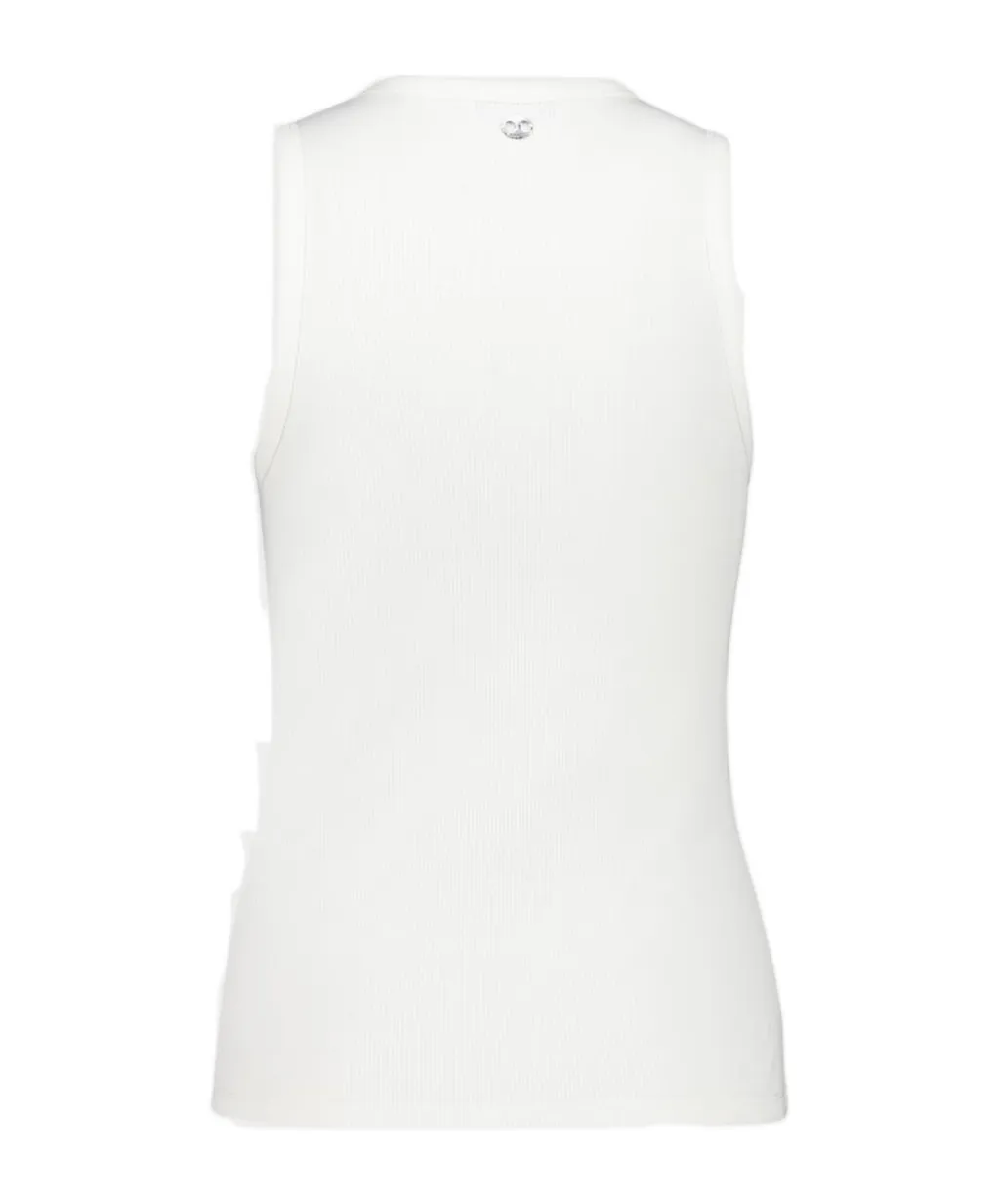 Eyelet-Detail Ribbed Tank Top