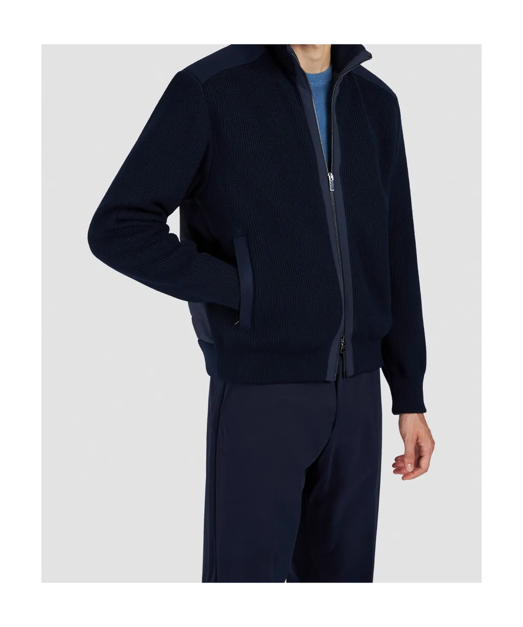 Zip-Up Wool Cardigan