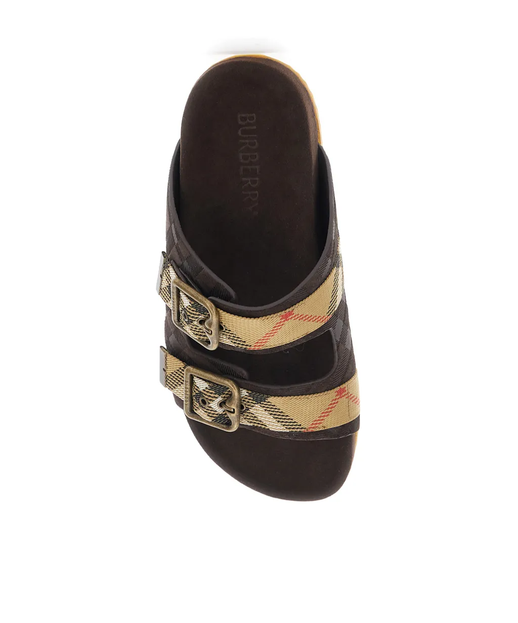 Burberry Double Buckle Checked Sandals