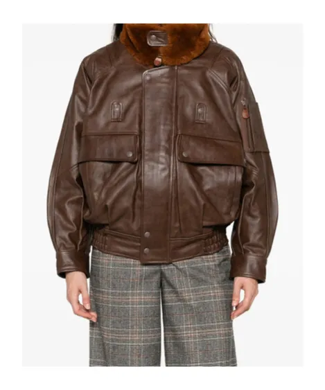 Flap-Pocket Leather Jacket