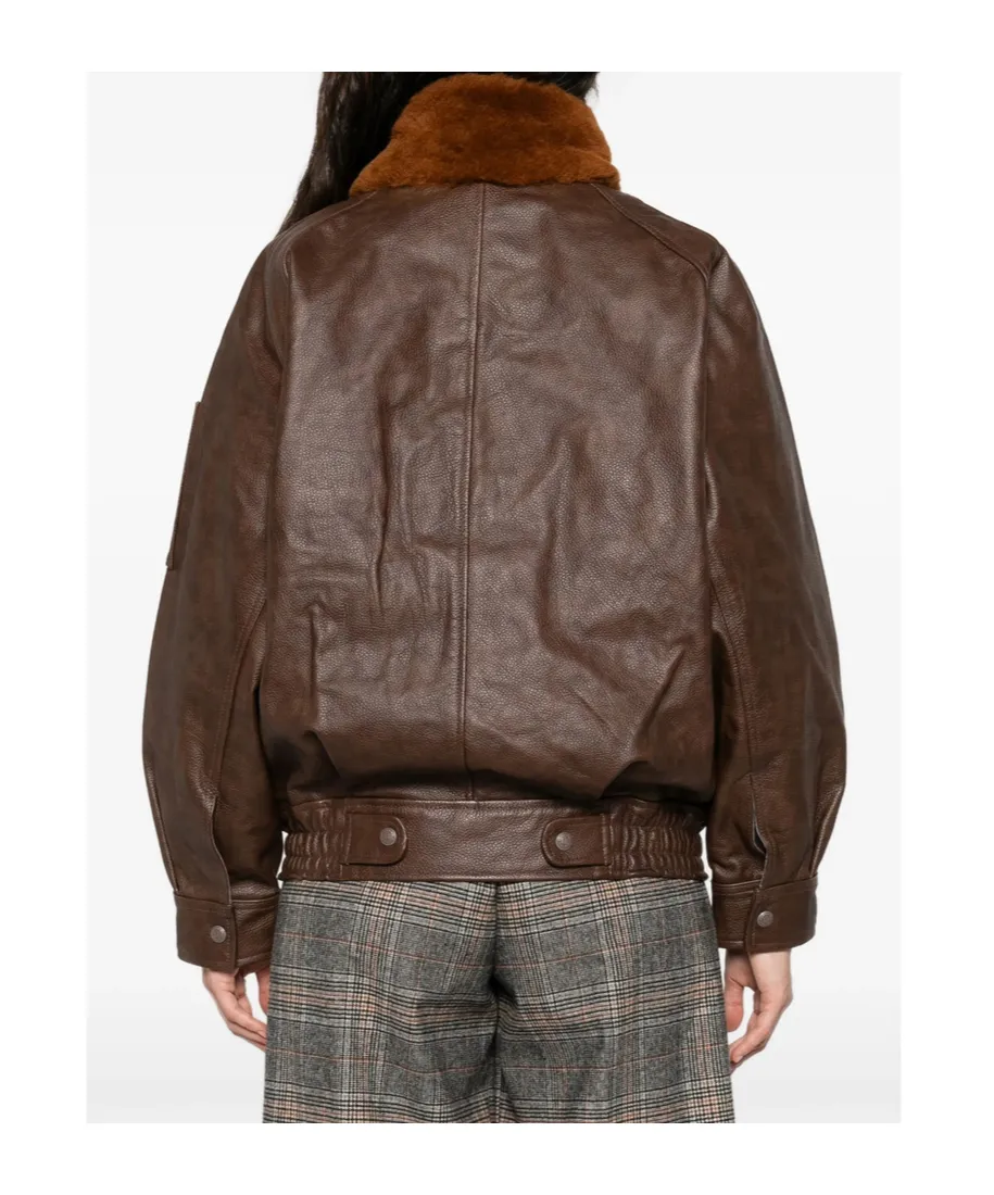 Flap-Pocket Leather Jacket