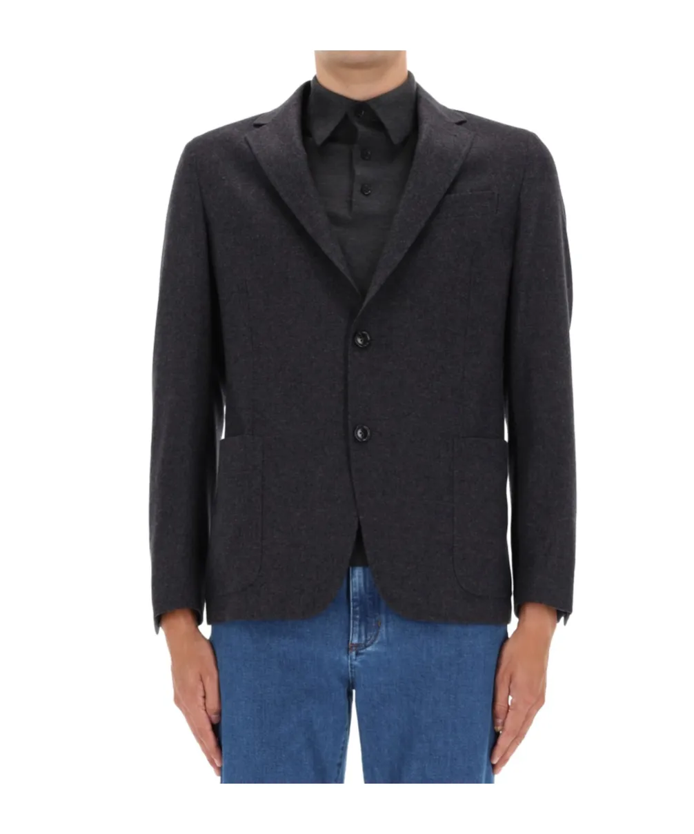 Zegna Long Sleeve Single-Breasted Jacket