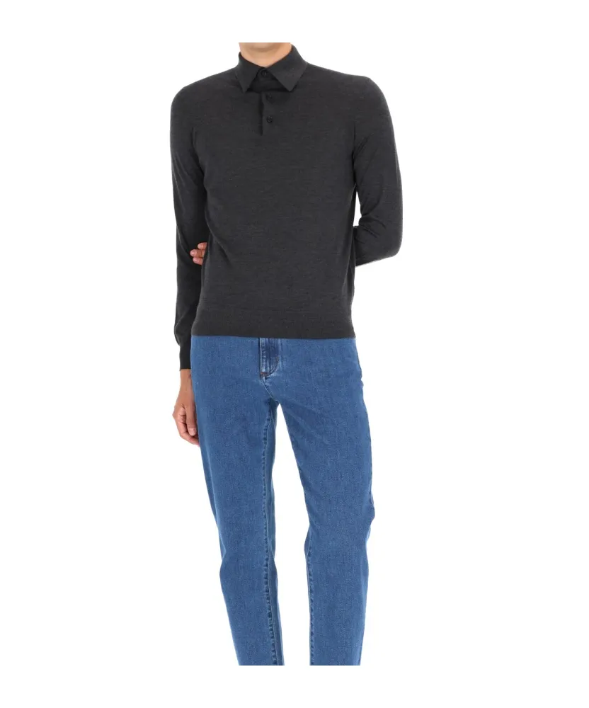 Zegna Long Sleeved Polo Shirt