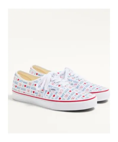 Valentino X Vans Love-Printed Lace-Up Sneakers