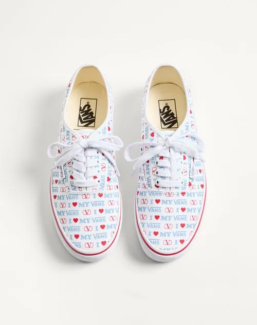 Valentino X Vans Love-Printed Lace-Up Sneakers