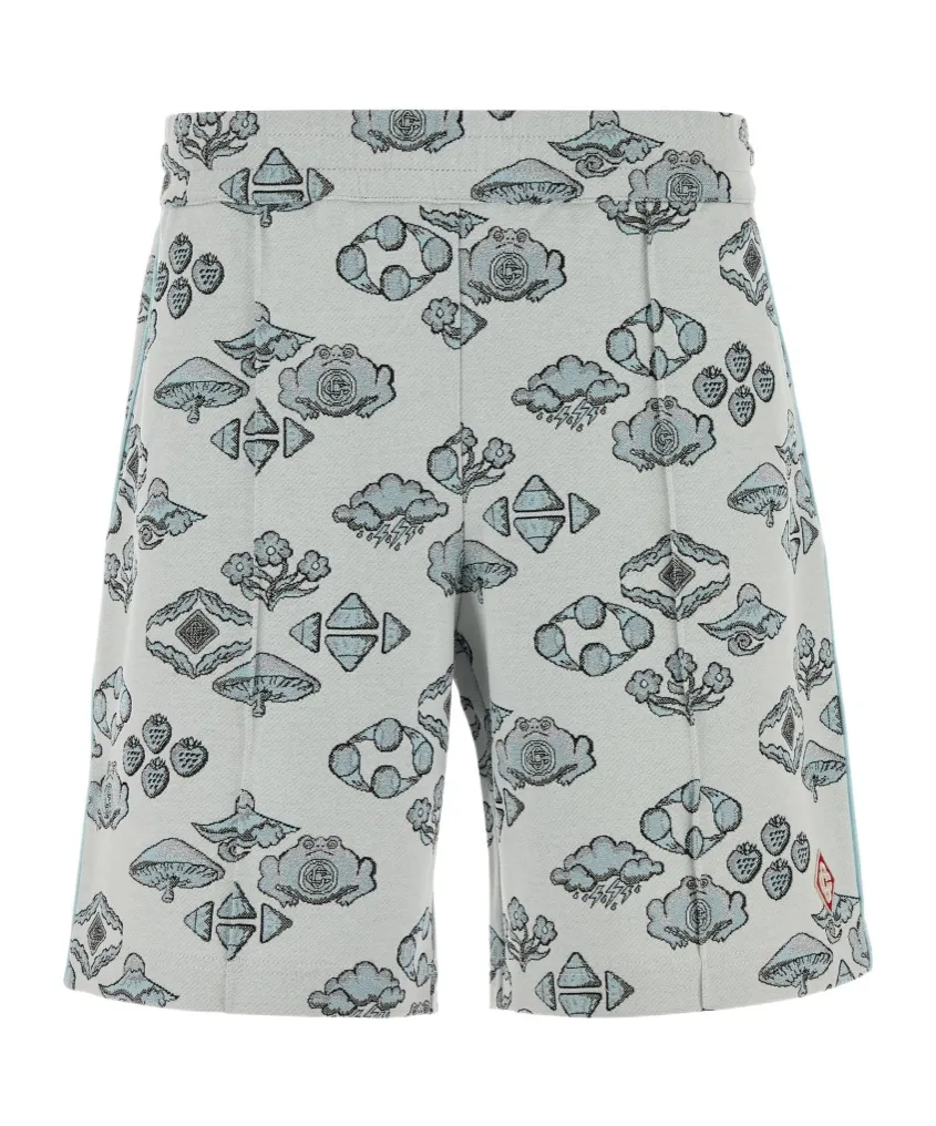 Casablanca Pleated Stretch Jacquard Bermuda Shorts