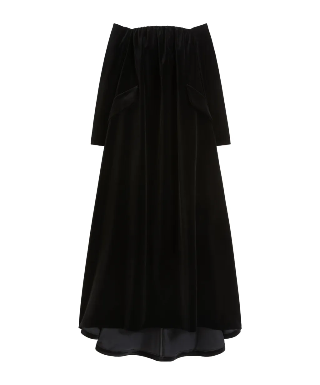 Long Dress In Sateen Velvet