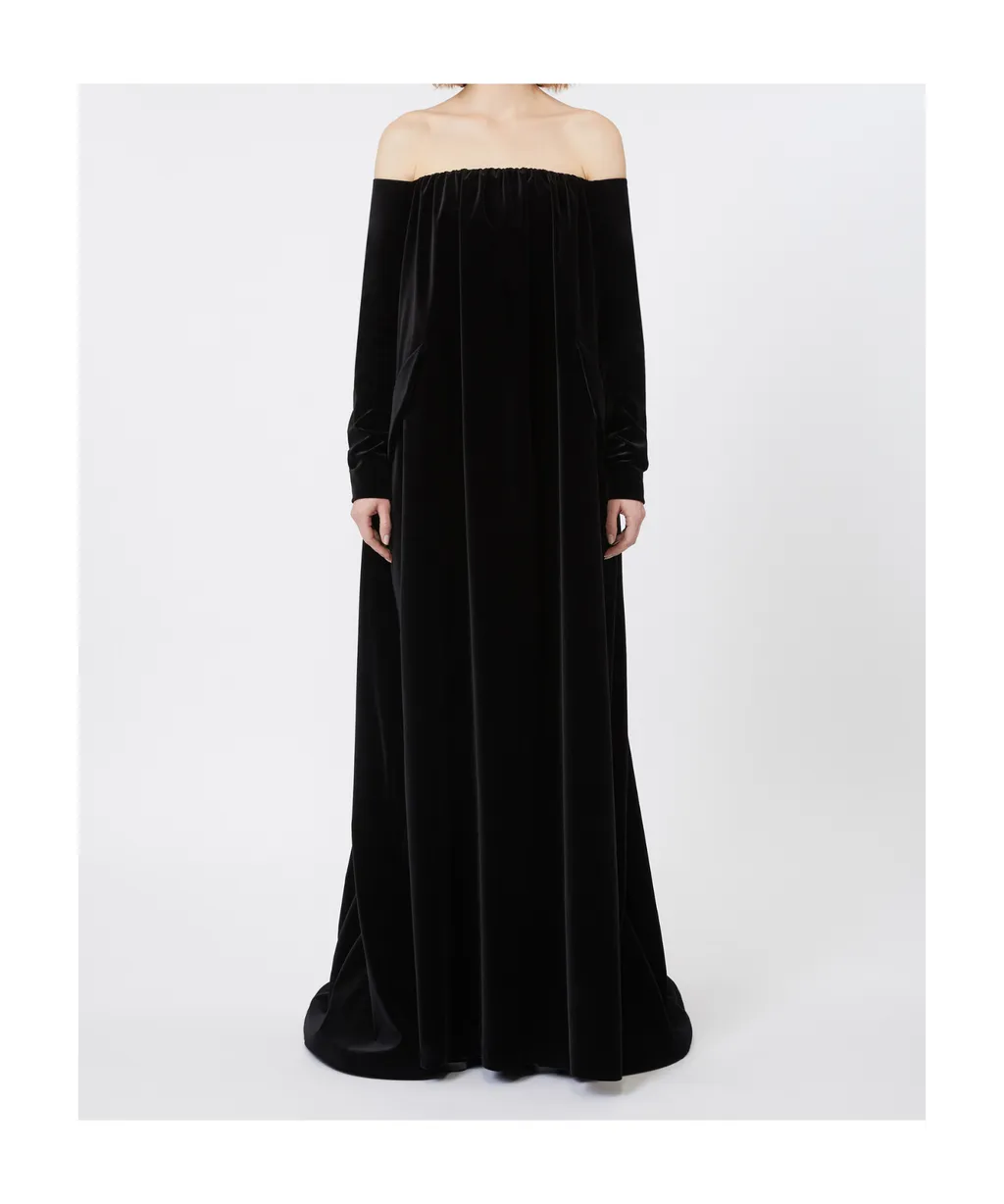 Long Dress In Sateen Velvet