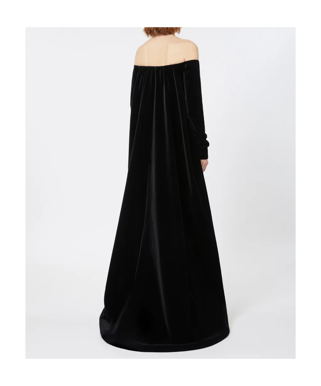 Long Dress In Sateen Velvet
