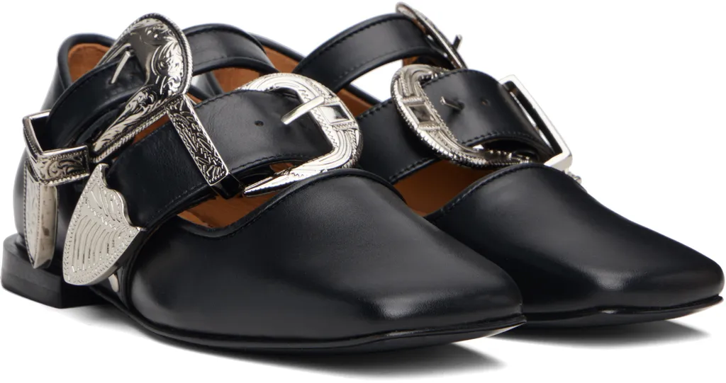 Buckle-Detail Ballet Flats