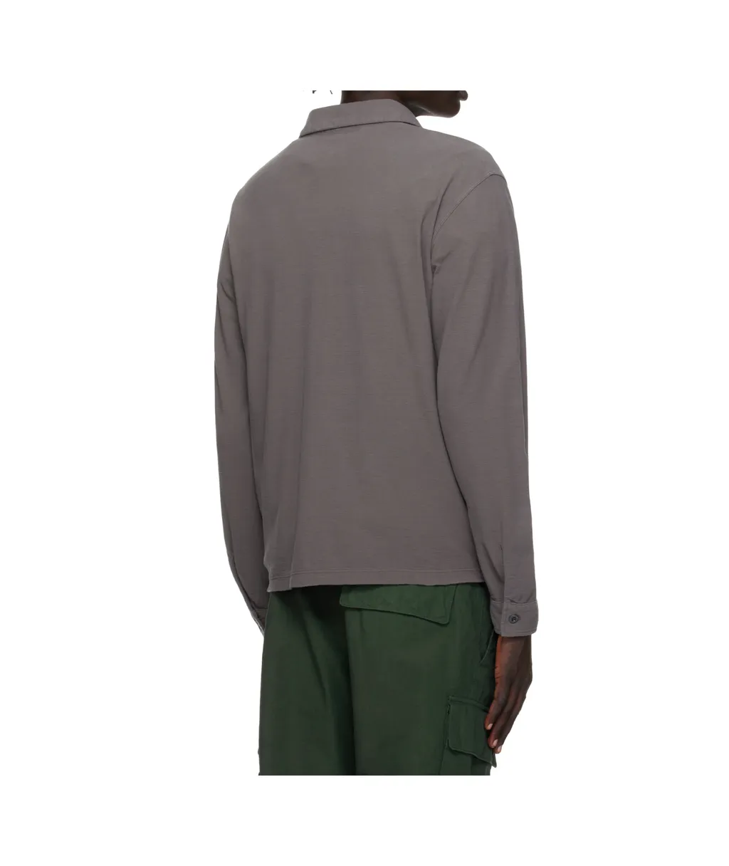 Long-Sleeved Cotton Jersey Polo Shirt