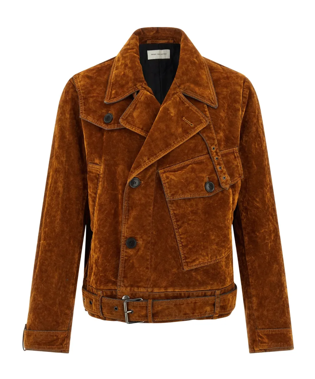 Dries Van Noten Velvet Biker Jacket