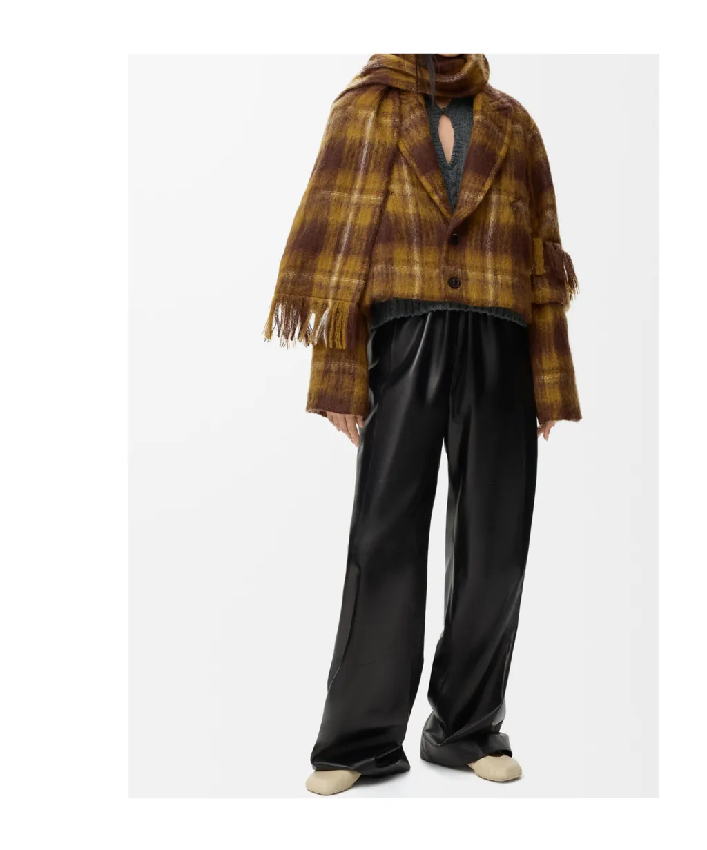Plaid-Pattern Wool Jacket