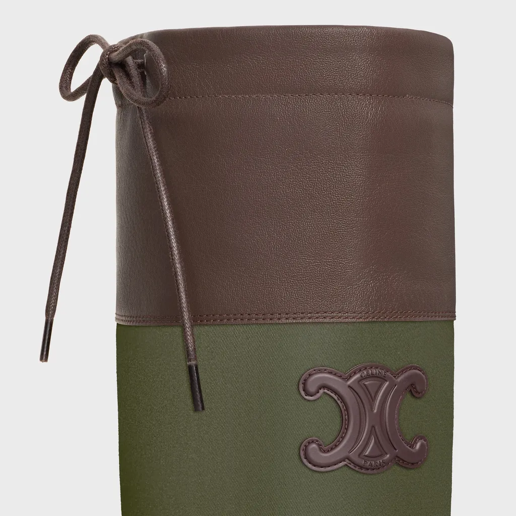 Celine Riley High Boot In Nylon And Calfskin