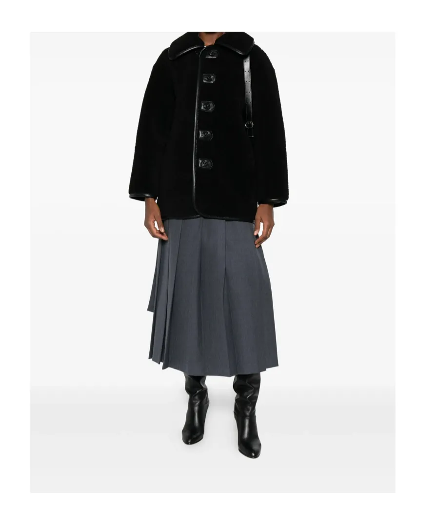 Button-Fastening Teddy Jacket