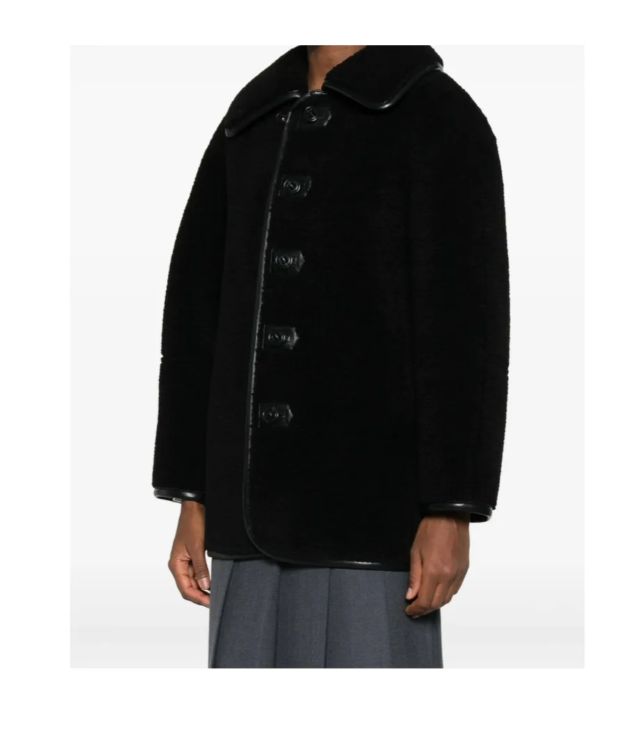 Button-Fastening Teddy Jacket