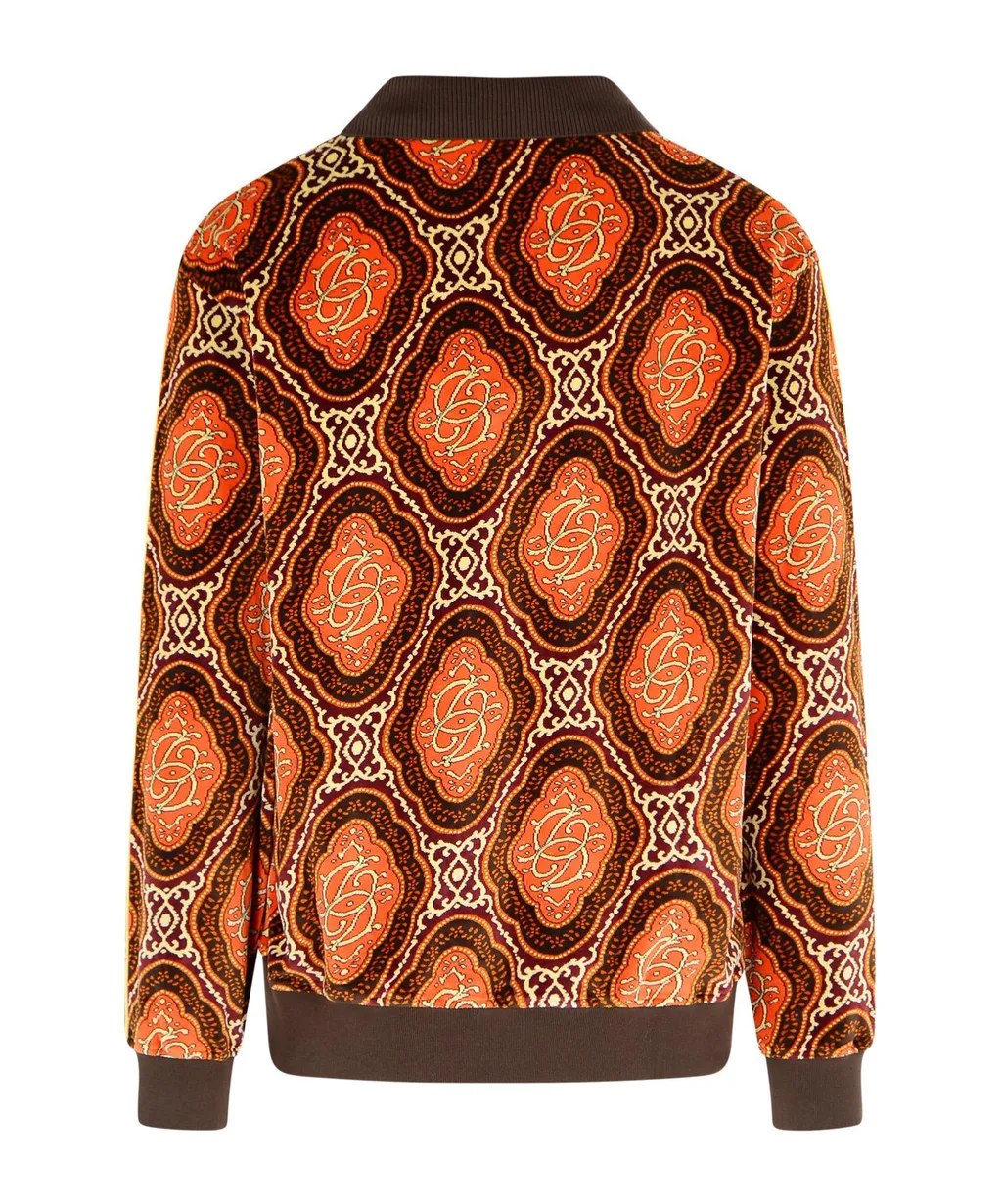Patterned Velour Polo Shirt