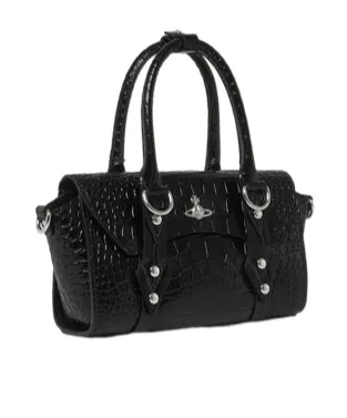 Bettina Orb-Plaque Embossed Satchel